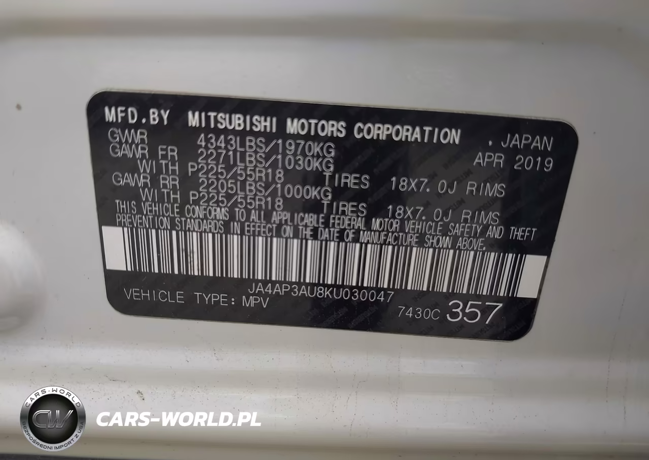 2019 Mitsubishi Outlander Sport 2.0 Es VIN:JA4AP3AU8KU030047 - 9