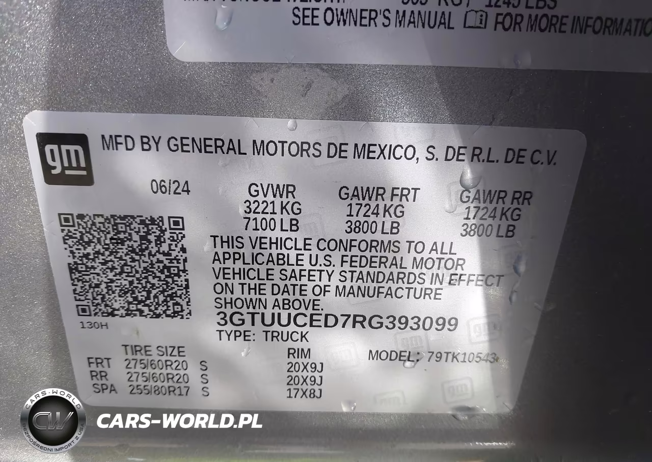 2024 GMC Sierra 1500 4Wd Short Box Elevation With 3Sb VIN:3GTUUCED7RG393099 - 9