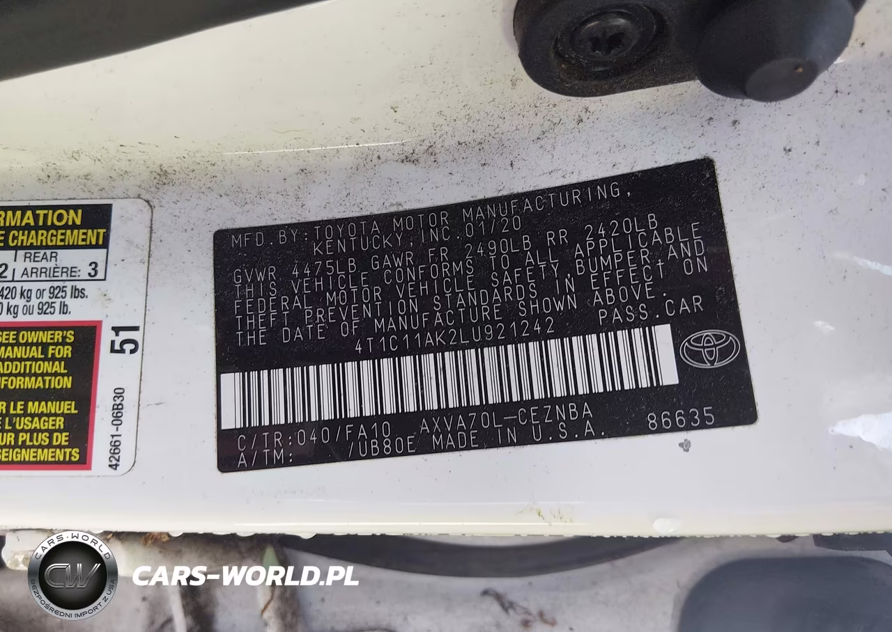 2020 Toyota Camry Le VIN:4T1C11AK2LU921242 - 9
