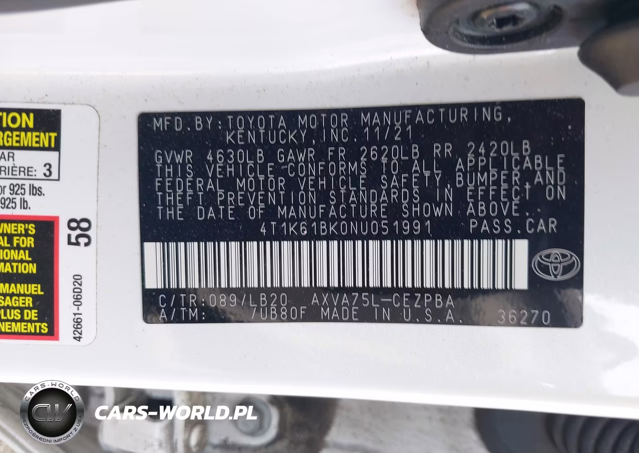2022 Toyota Camry Xse Awd VIN:4T1K61BK0NU051991 - 9