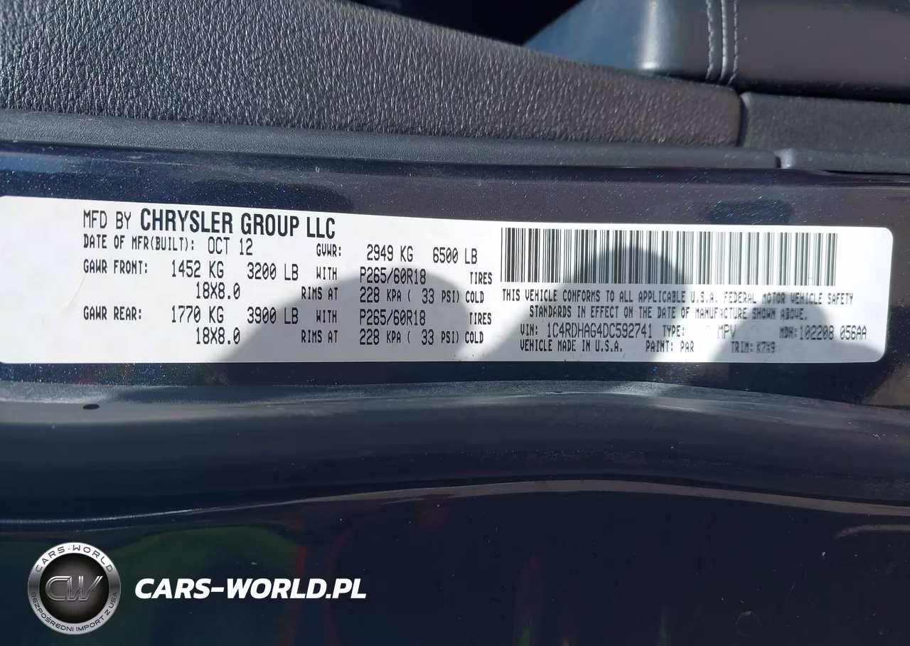 2013 Dodge Durango Sxt VIN:1C4RDHAG4DC592741 - 9