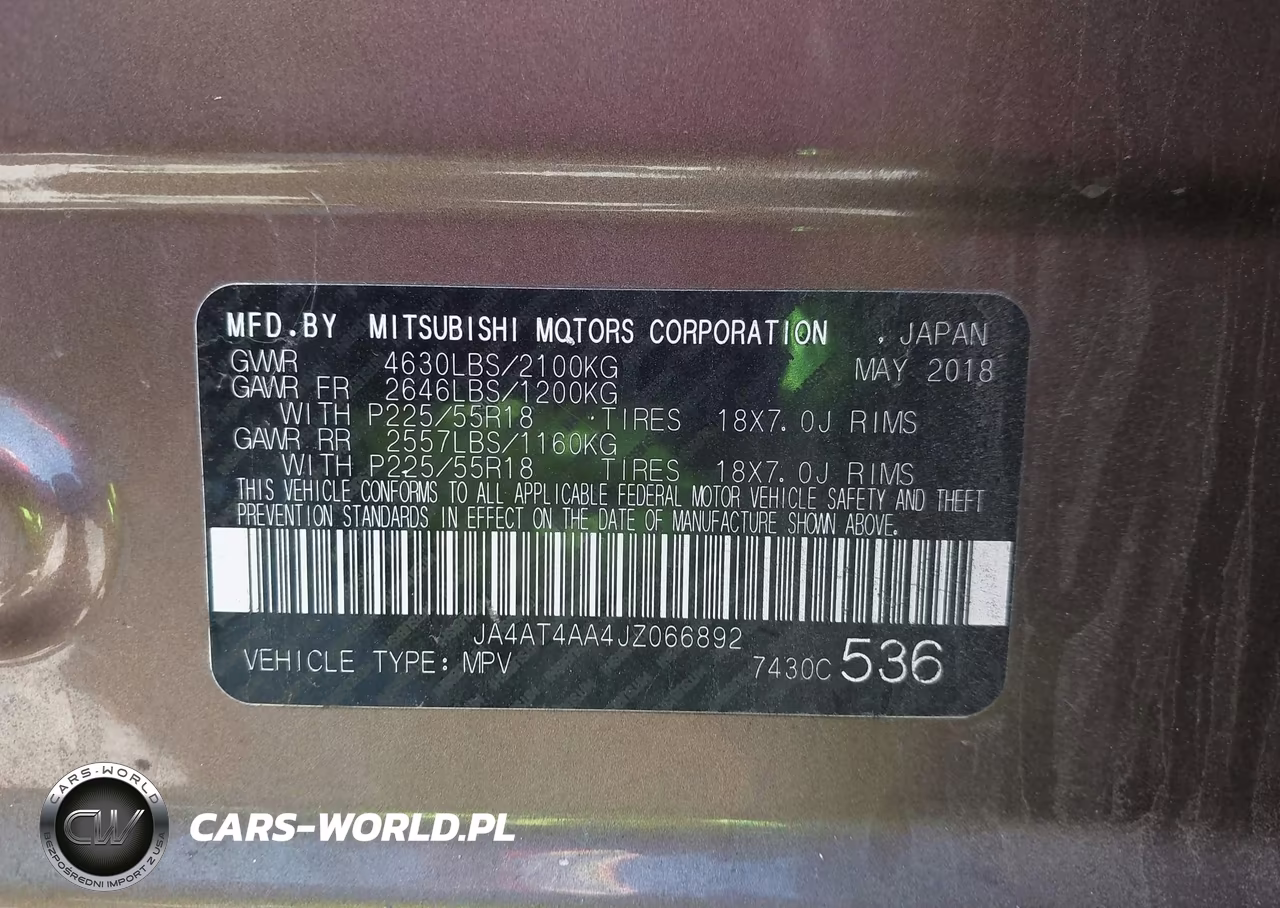 2018 Mitsubishi Eclipse Cross Le VIN:JA4AT4AA4JZ066892 - 9