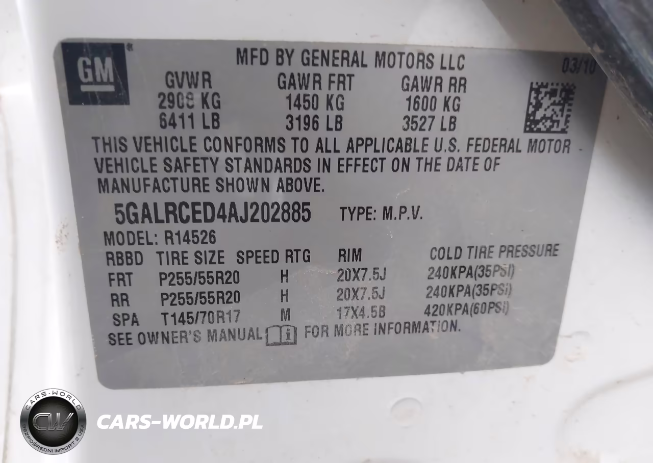 2010 Buick Enclave 2Xl VIN:5GALRCED4AJ202885 - 9