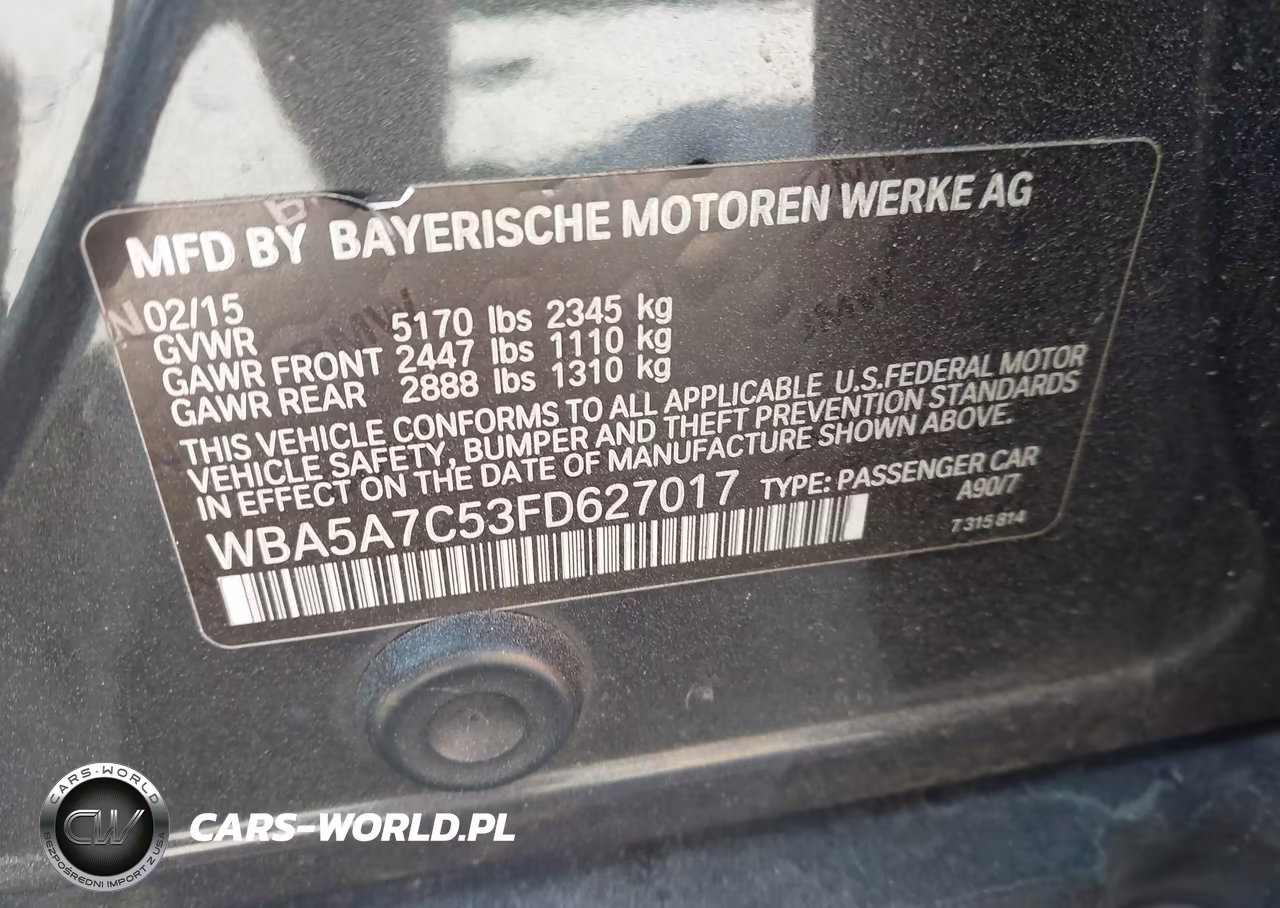 2015 BMW 528I xDrive VIN:WBA5A7C53FD627017 - 9
