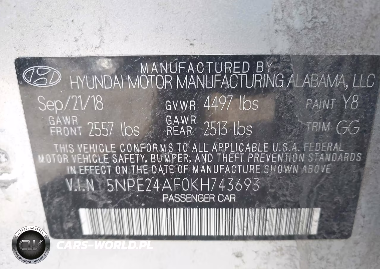 2019 Hyundai Sonata Se VIN:5NPE24AF0KH743693 - 9