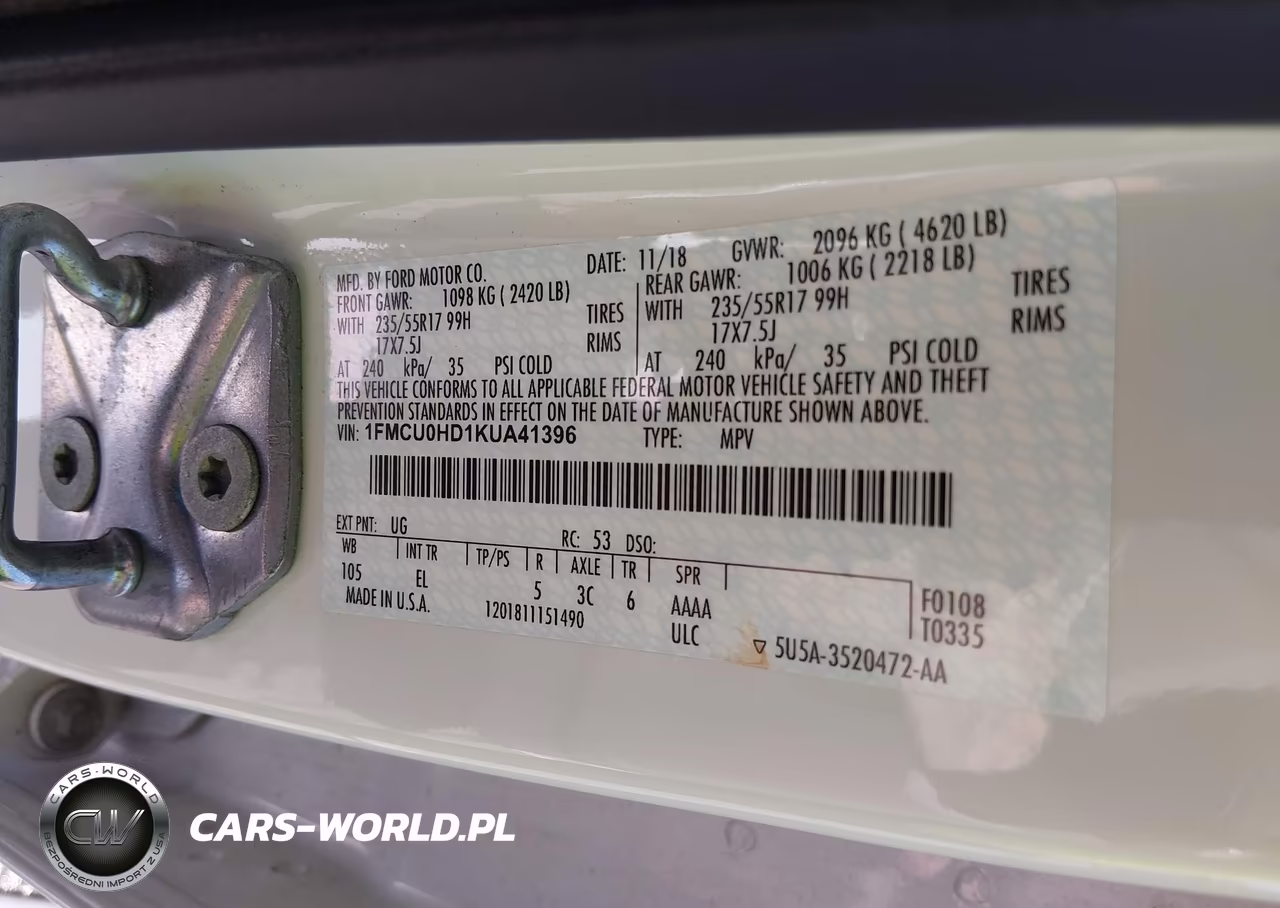 2019 Ford Escape Sel VIN:1FMCU0HD1KUA41396 - 9