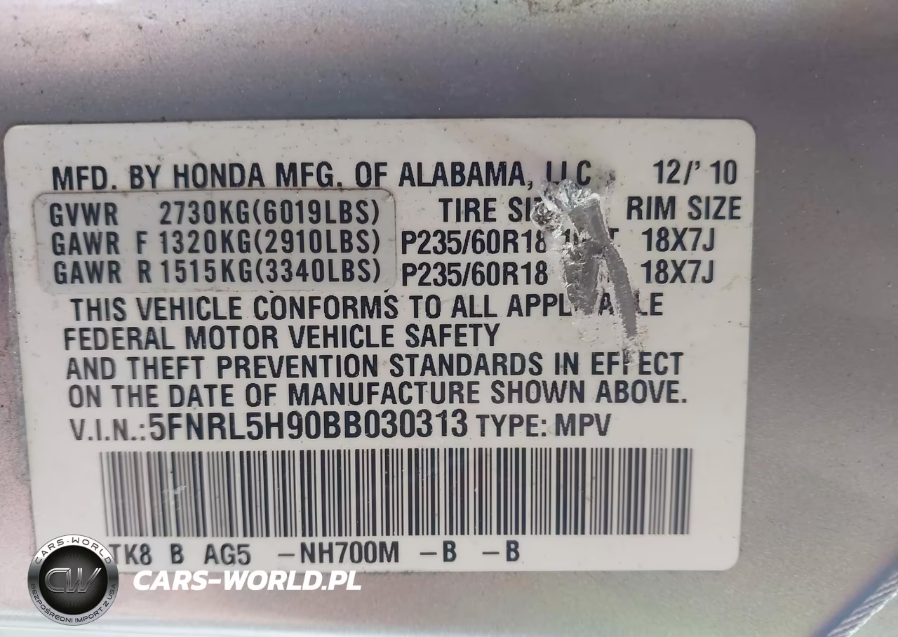 2011 Honda Odyssey Touring-Touring Elite VIN:5FNRL5H90BB030313 - 9