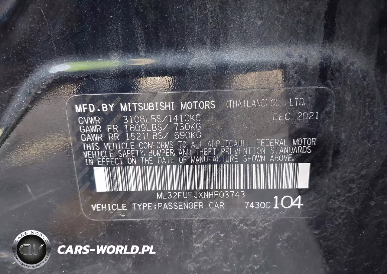 2022 Mitsubishi Mirage G4 Es VIN:ML32FUFJXNHF03743 - 9