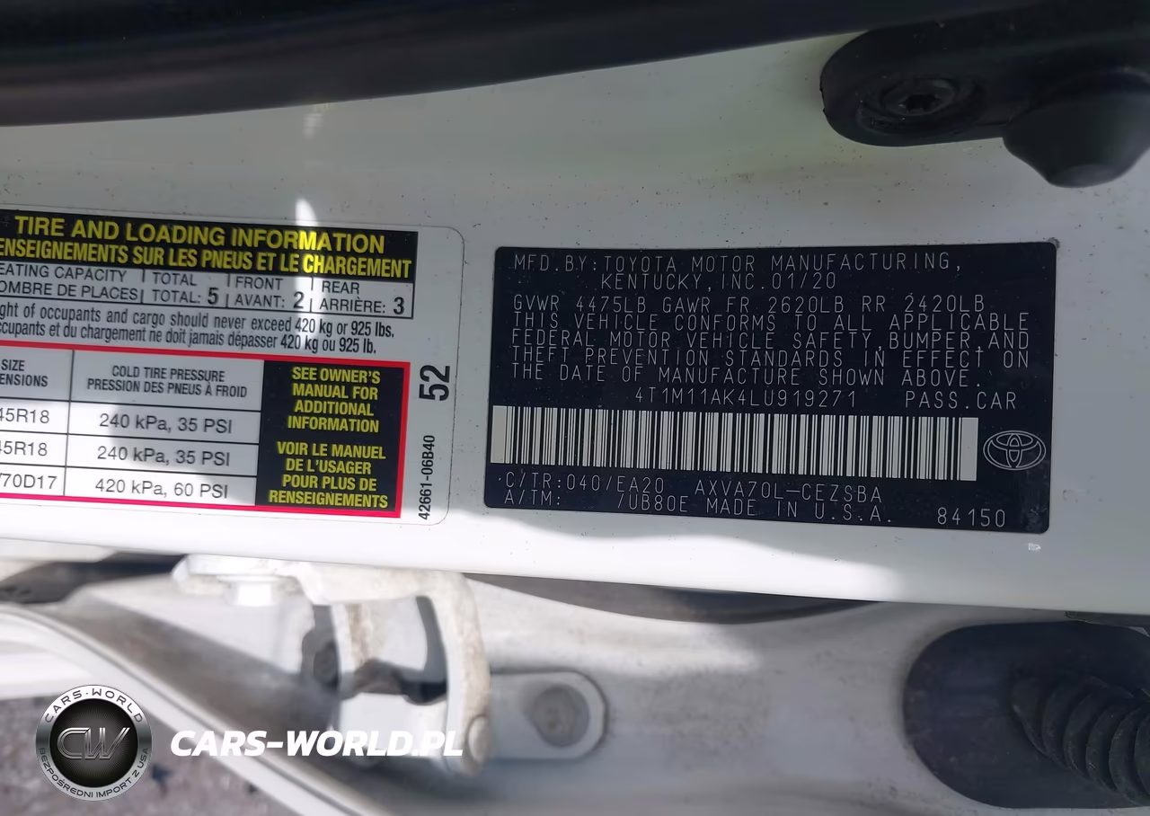 2020 Toyota Camry Se VIN:4T1M11AK4LU919271 - 9