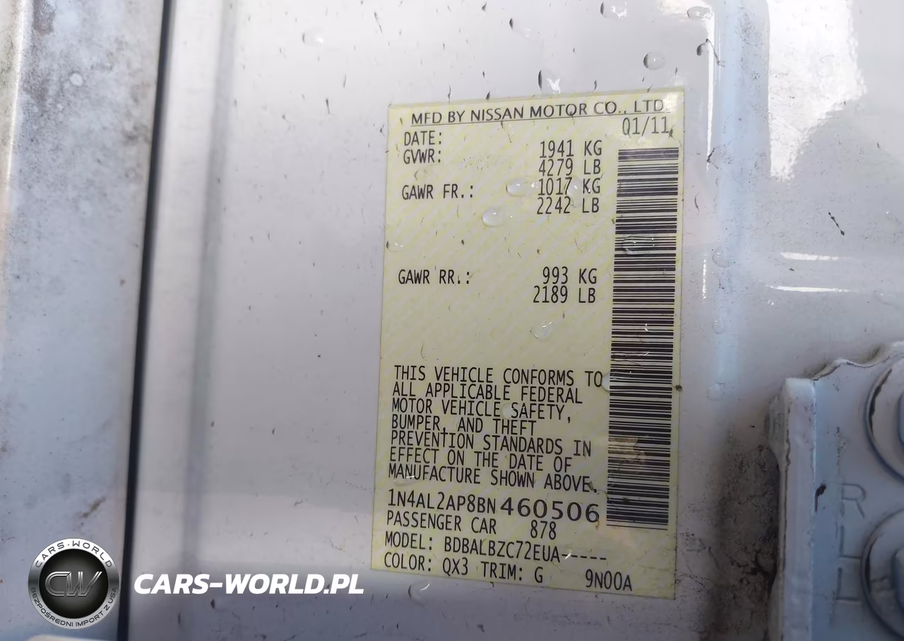 2011 Nissan Altima 2.5 S VIN:1N4AL2AP8BN460506 - 9