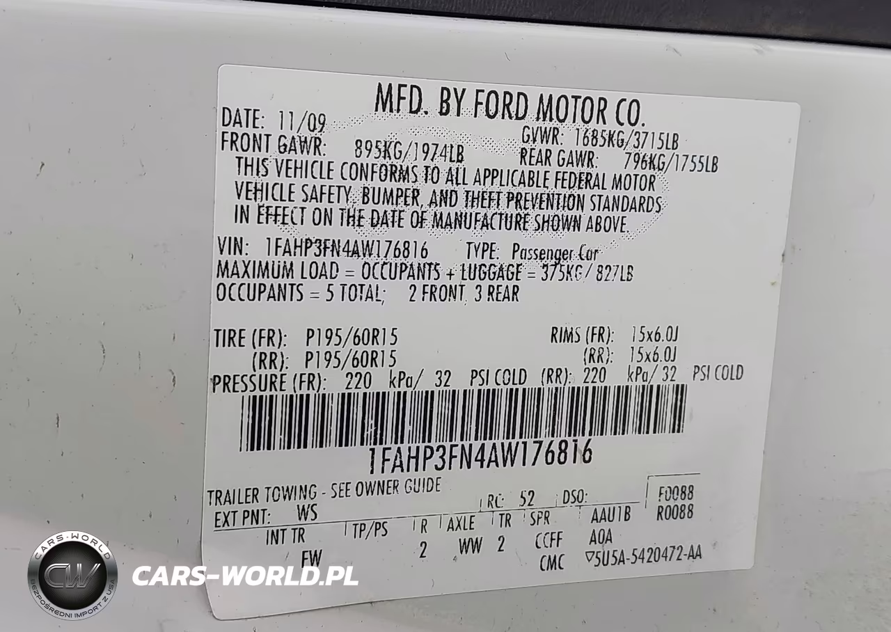 2010 Ford Focus Se VIN:1FAHP3FN4AW176816 - 7