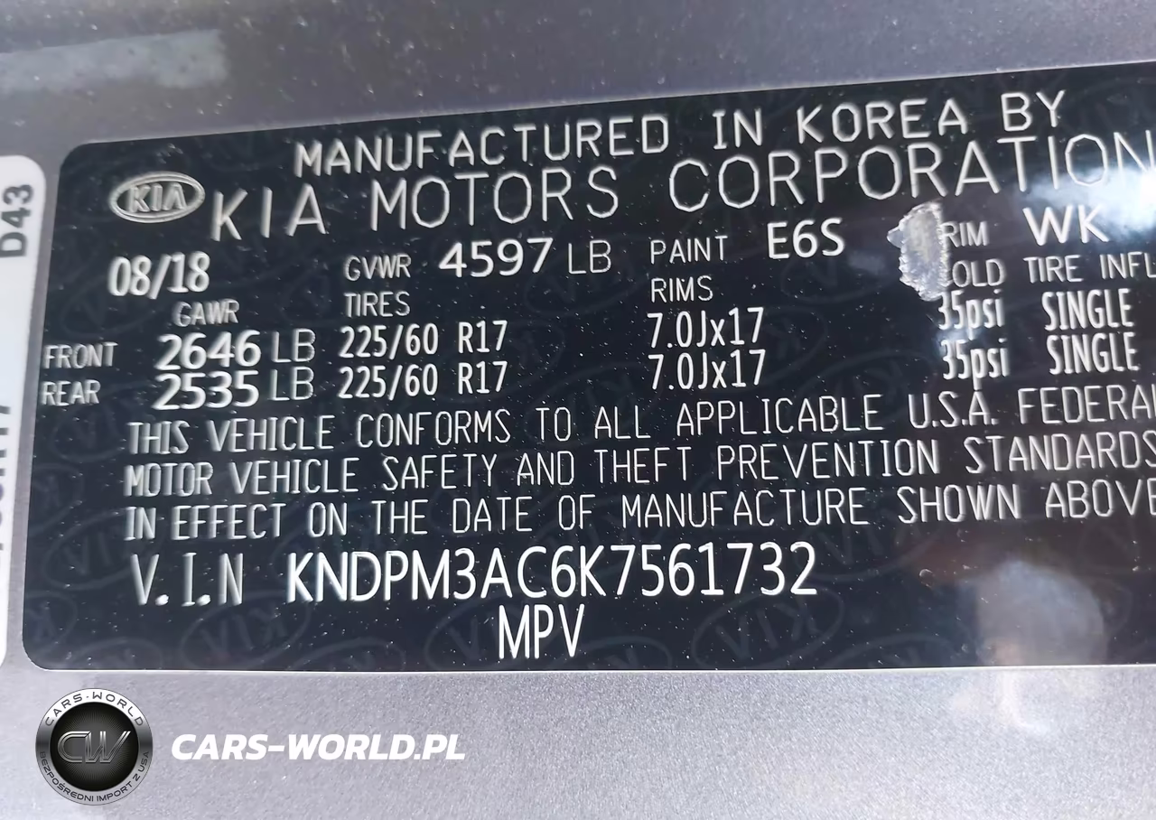 2019 Kia Sportage Lx VIN:KNDPM3AC6K7561732 - 9