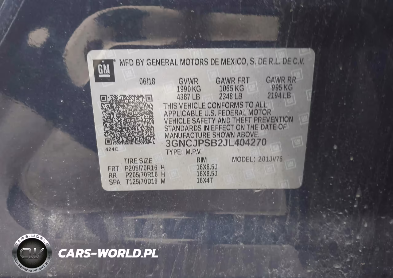 2018 Chevrolet Trax Lt VIN:3GNCJPSB2JL404270 - 9