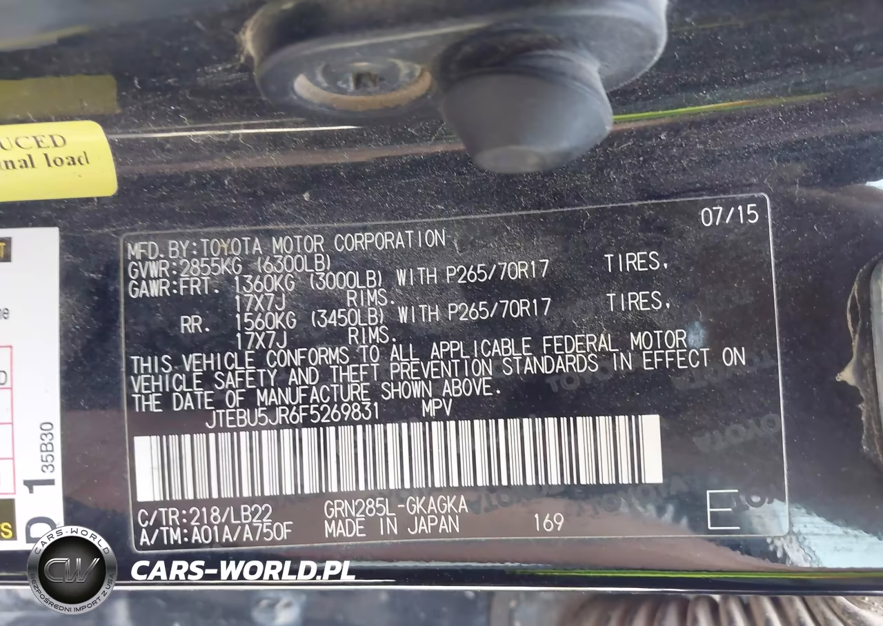 2015 Toyota 4Runner Sr5 Premium VIN:JTEBU5JR6F5269831 - 9