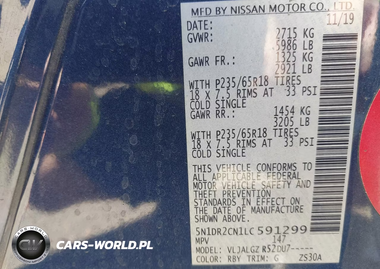 2020 Nissan Pathfinder Sl 2Wd VIN:5N1DR2CN1LC591299 - 9