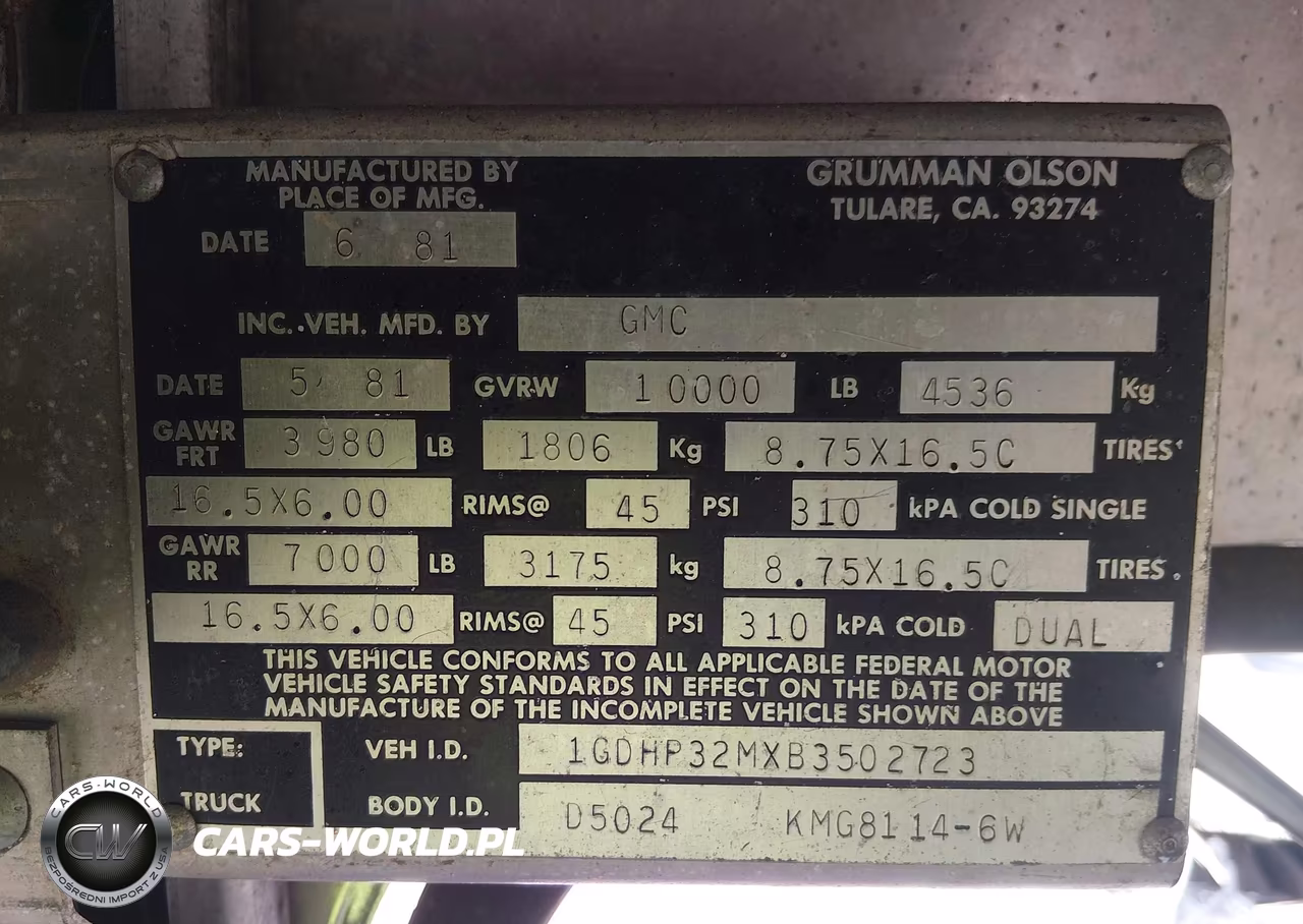 1981 GMC Forward Control Chassis P3500 VIN:1GDHP32MXB3502723 - 8