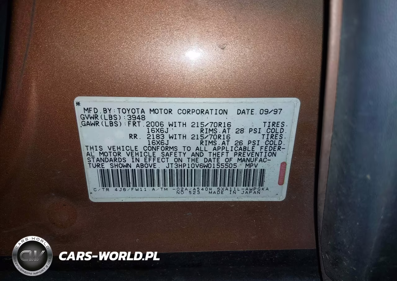 1998 Toyota Rav4 VIN:JT3HP10V6W0155505 - 9
