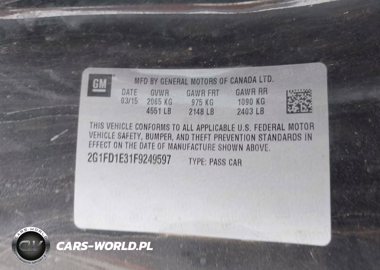 2015 Chevrolet Camaro 1Lt VIN:2G1FD1E31F9249597 - 9