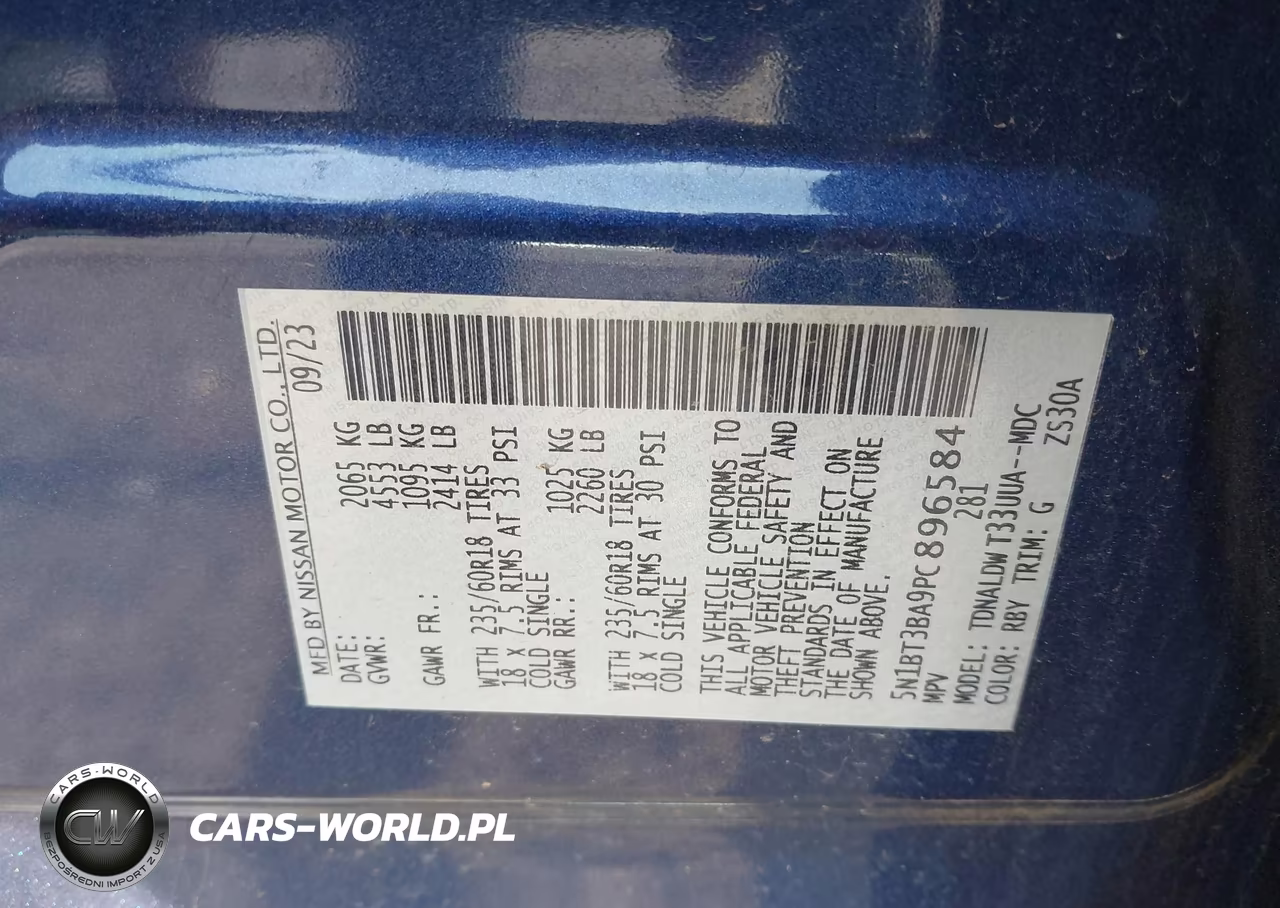2023 Nissan Rogue Sv Fwd VIN:5N1BT3BA9PC896584 - 9