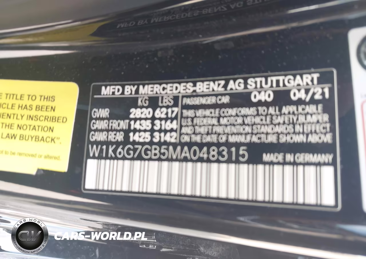 2021 Mercedes-Benz S 580 4Matic VIN:W1K6G7GB5MA048315 - 9