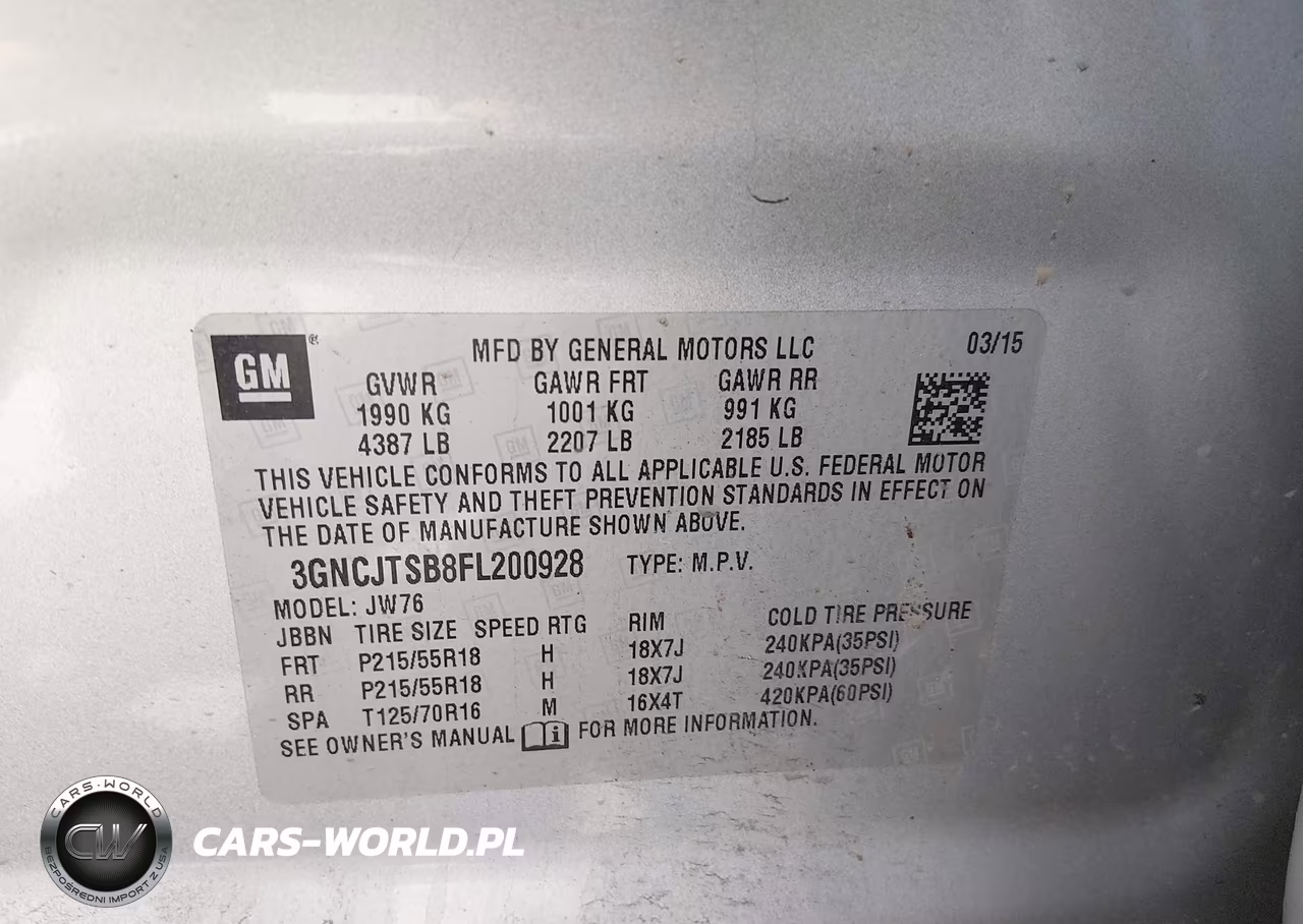2015 Chevrolet Trax Ltz VIN:3GNCJTSB8FL200928 - 9