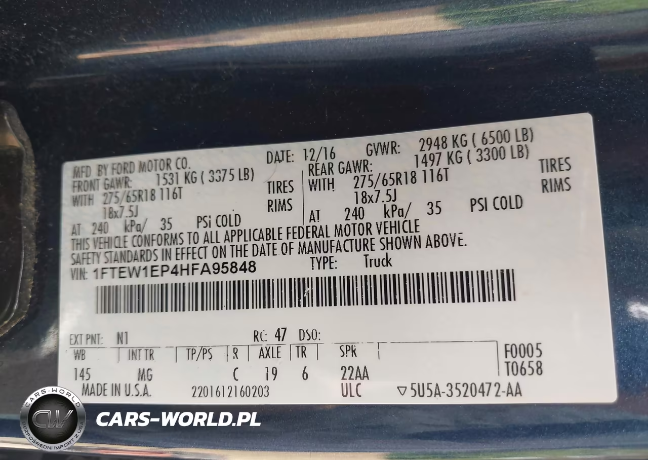2017 Ford F-150 Xlt VIN:1FTEW1EP4HFA95848 - 9