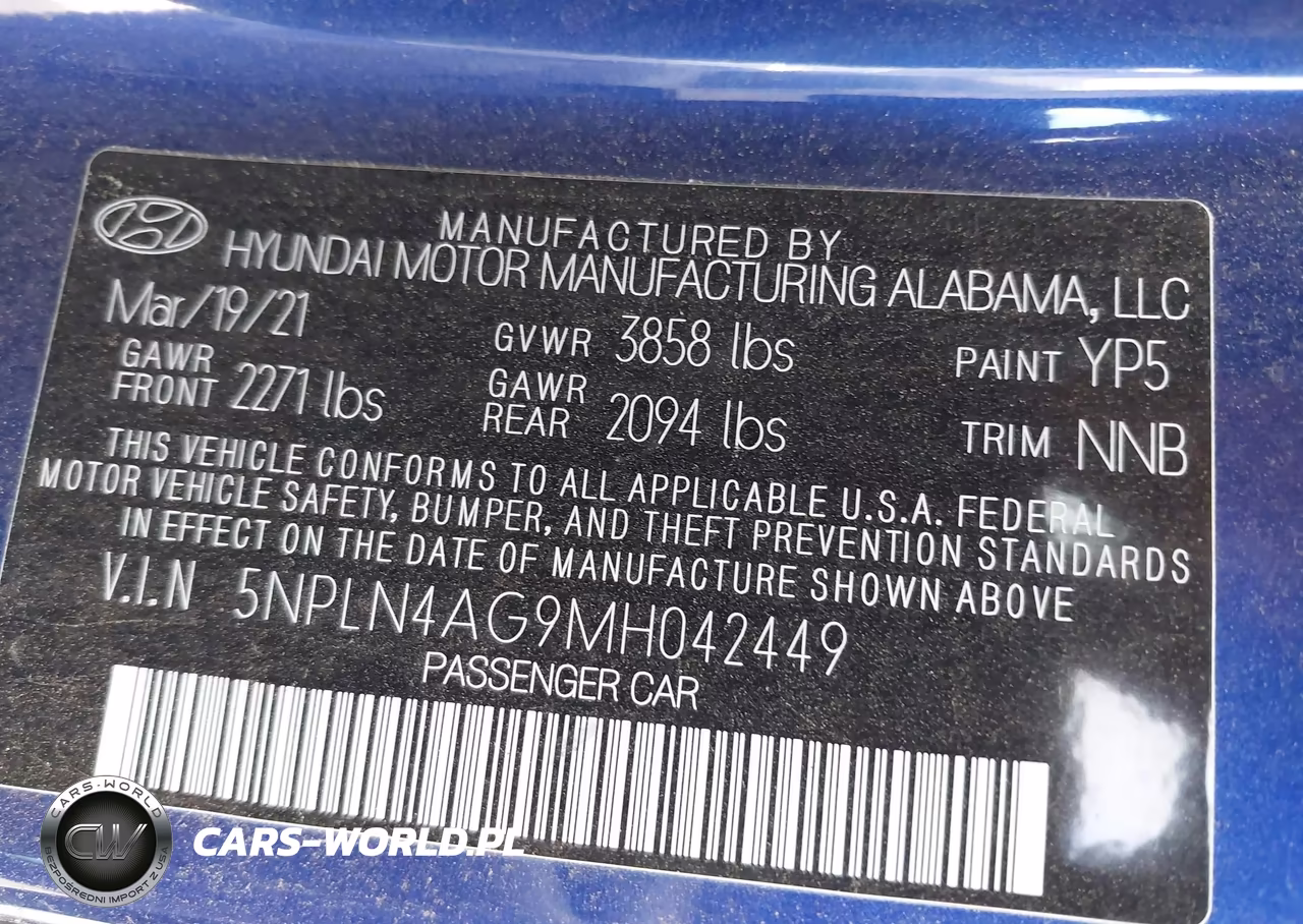 2021 Hyundai Elantra Sel VIN:5NPLN4AG9MH042449 - 9