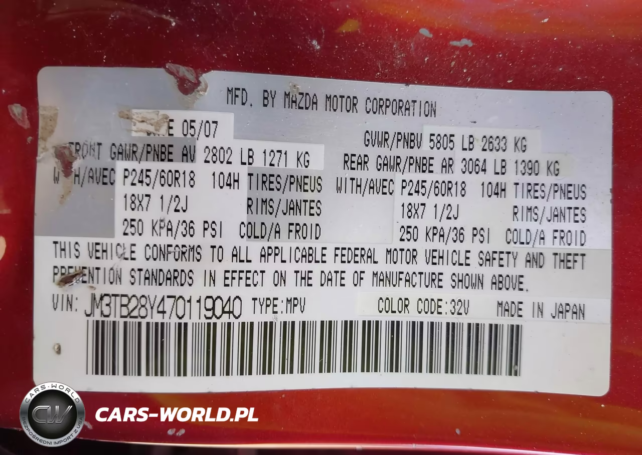 2007 Mazda Cx-9 Sport VIN:JM3TB28Y470119040 - 9