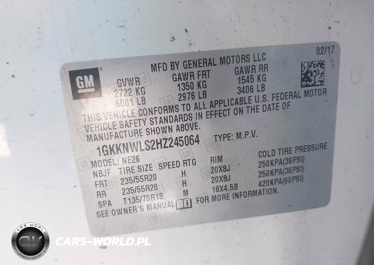 2017 GMC Acadia Slt-2 VIN:1GKKNWLS2HZ245064 - 9