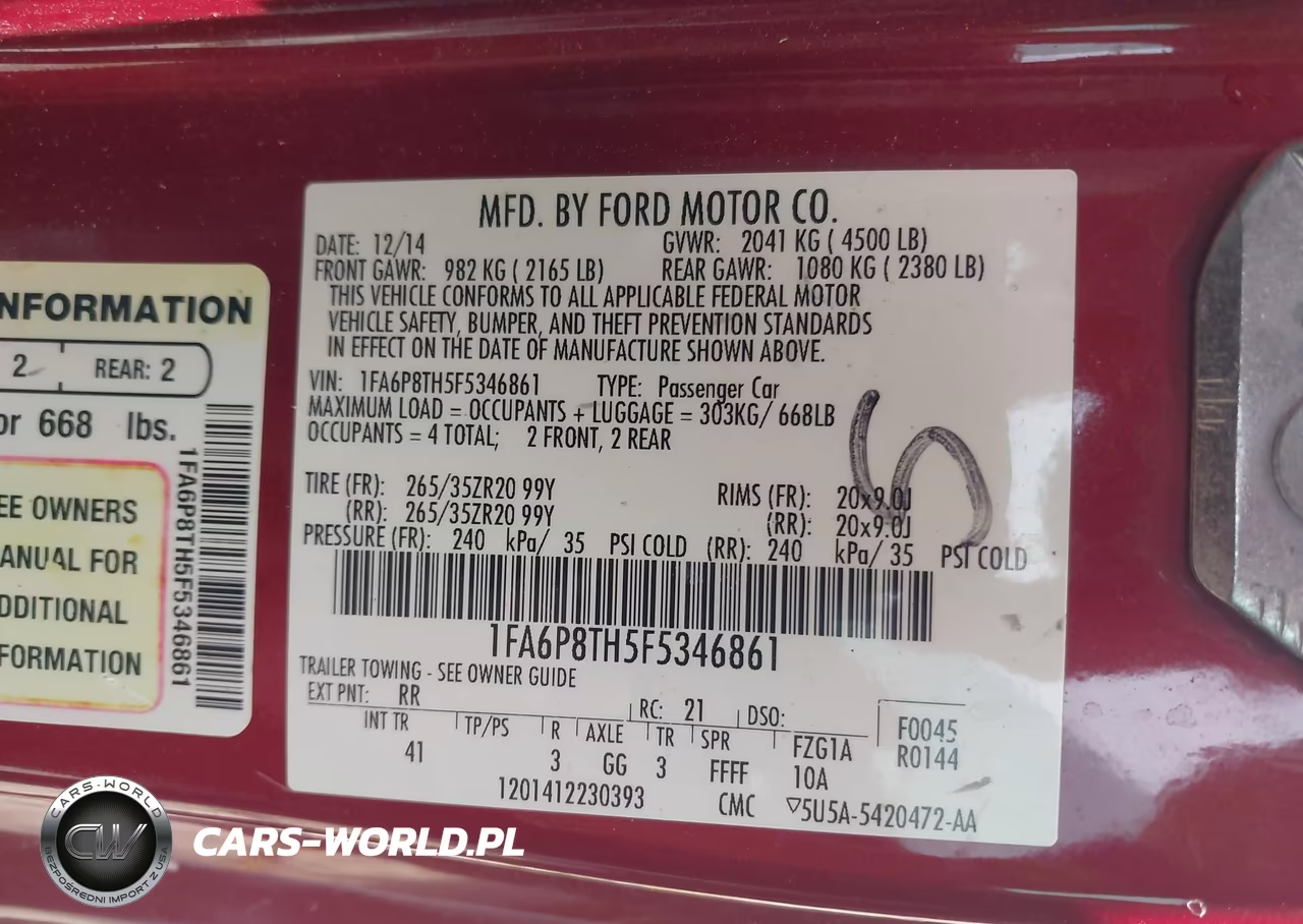 2015 Ford Mustang Ecoboost VIN:1FA6P8TH5F5346861 - 9