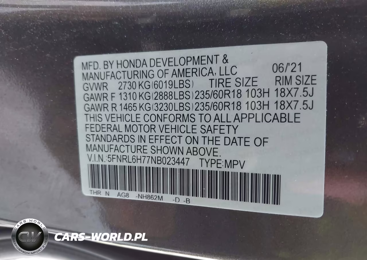 2022 Honda Odyssey Ex-L VIN:5FNRL6H77NB023447 - 9