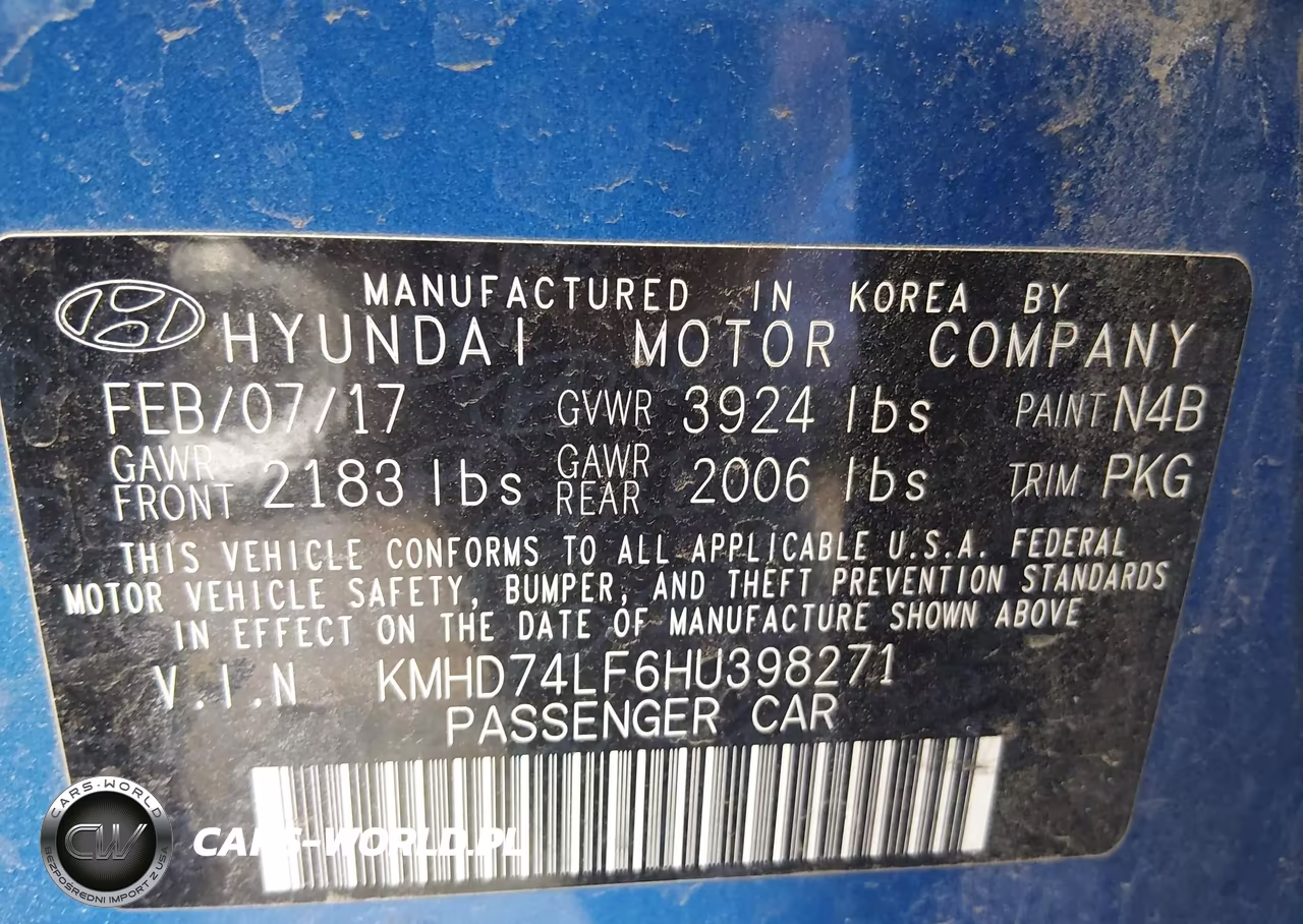 2017 Hyundai Elantra Se VIN:KMHD74LF6HU398271 - 9