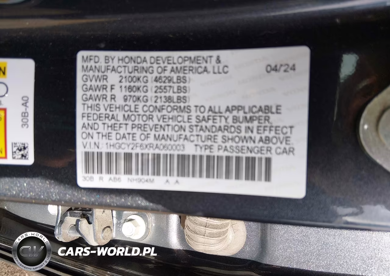 2024 Honda Accord Hybrid Ex-L VIN:1HGCY2F6XRA060003 - 9