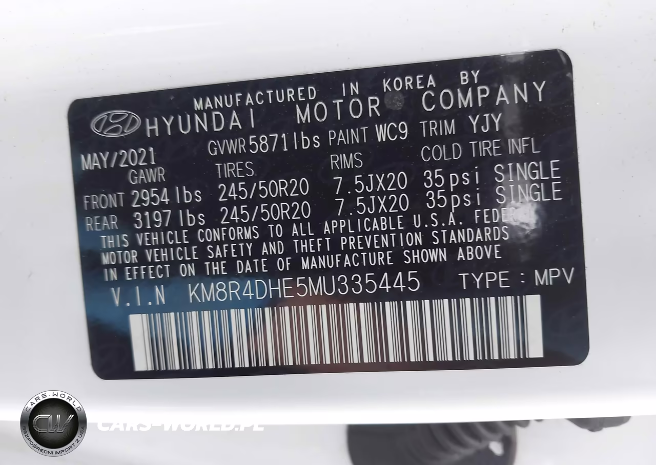 2021 Hyundai Palisade Sel VIN:KM8R4DHE5MU335445 - 9