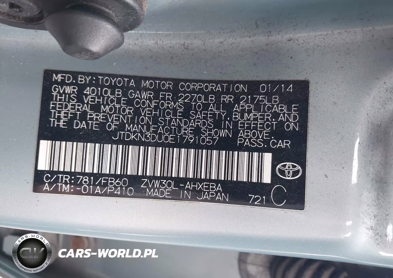 2014 Toyota Prius Five-Four-Three-Two VIN:JTDKN3DU0E1791057 - 9