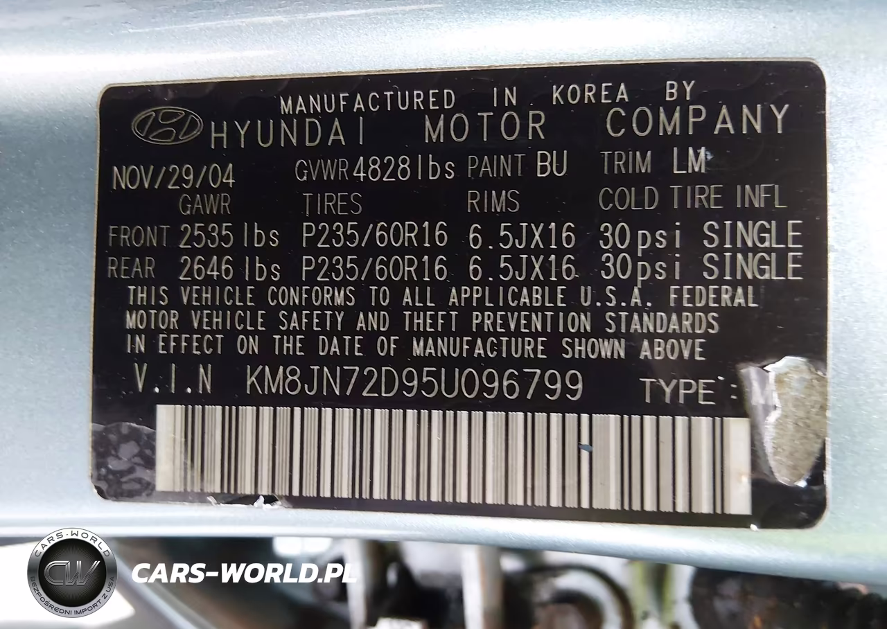2005 Hyundai Tucson Gls-Lx VIN:KM8JN72D95U096799 - 9
