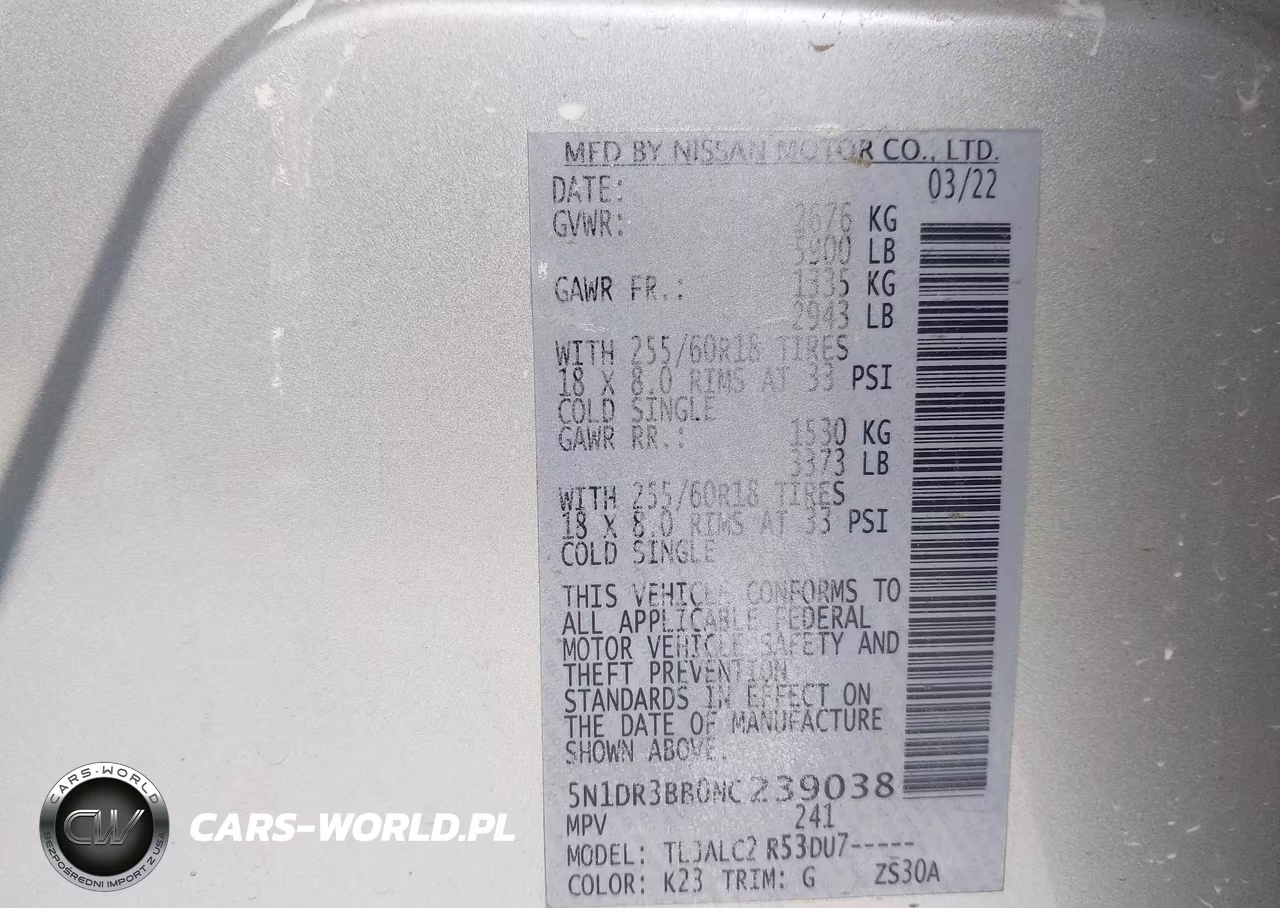 2022 Nissan Pathfinder Sv 2Wd VIN:5N1DR3BB0NC239038 - 9