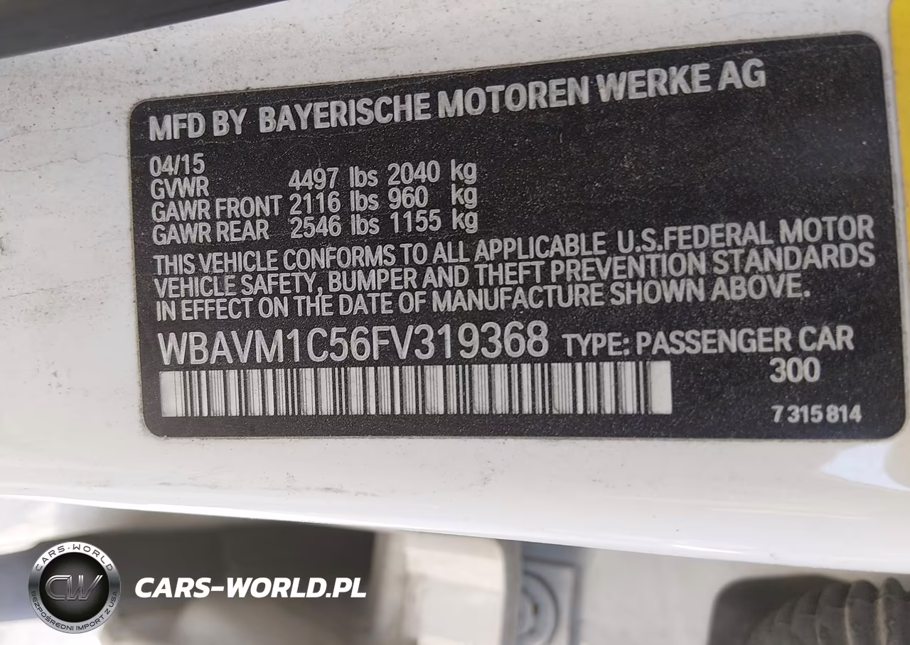 2015 BMW X1 Sdrive28I VIN:WBAVM1C56FV319368 - 9