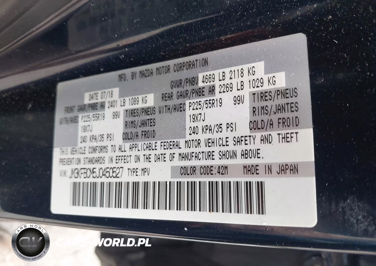2018 Mazda Cx-5 Touring VIN:JM3KFBCM5J0450527 - 9