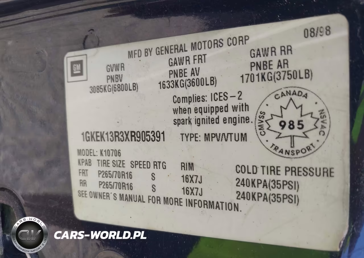 1999 GMC Yukon Denali VIN:1GKEK13R3XR905391 - 9