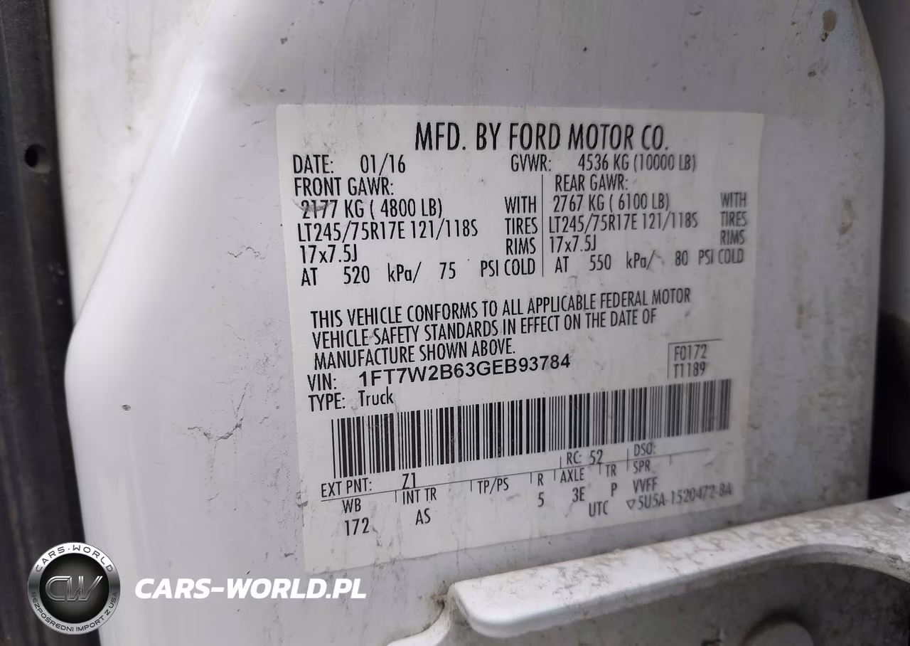 2016 Ford F-250 Xl VIN:1FT7W2B63GEB93784 - 9