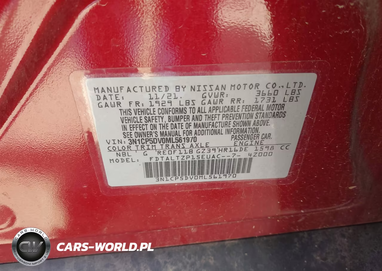 2021 Nissan Kicks Sr Xtronic Cvt VIN:3N1CP5DV0ML561970 - 9