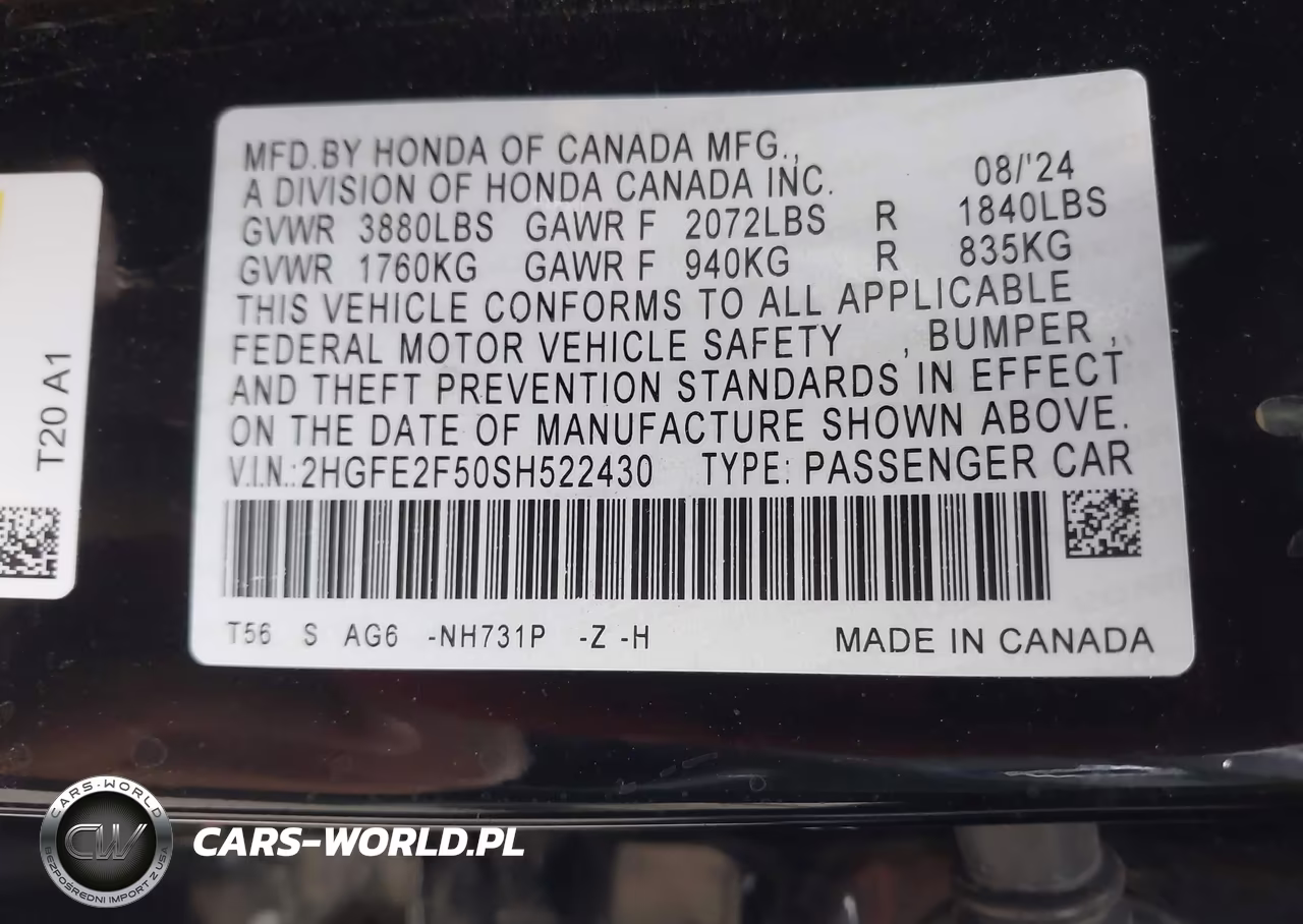 2025 Honda Civic Sport VIN:2HGFE2F50SH522430 - 9