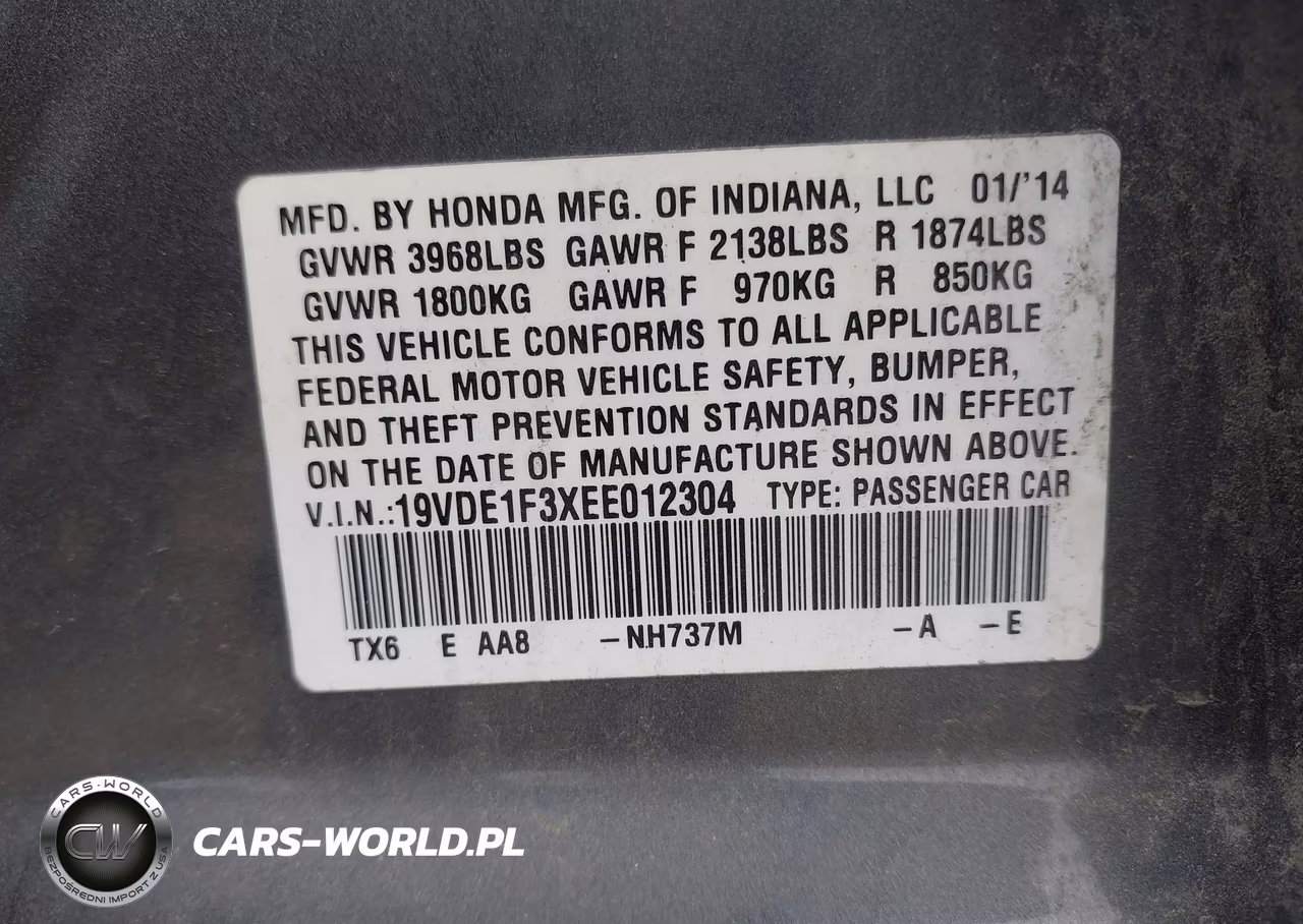 2014 Acura Ilx 2.0L VIN:19VDE1F3XEE012304 - 9