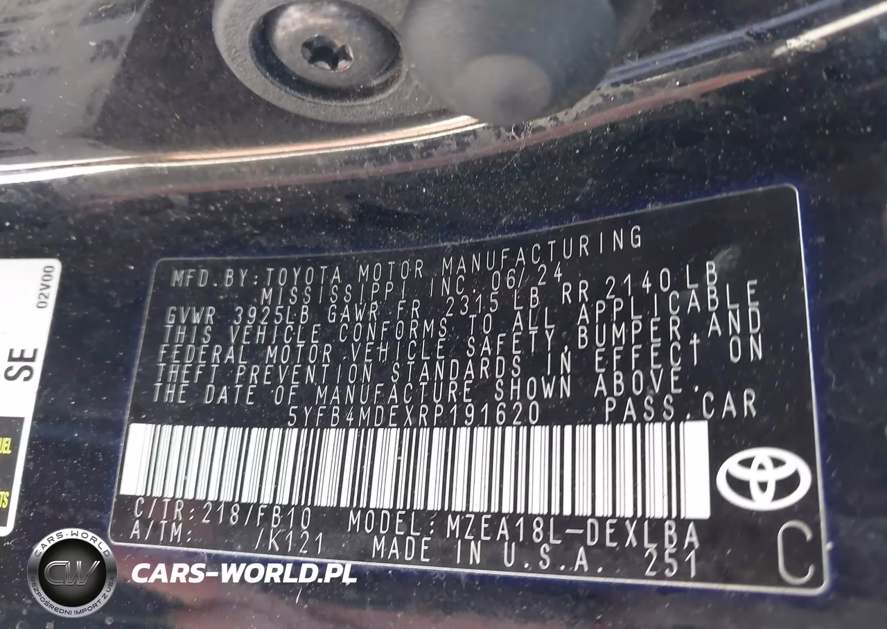 2024 Toyota Corolla Le VIN:5YFB4MDEXRP191620 - 9