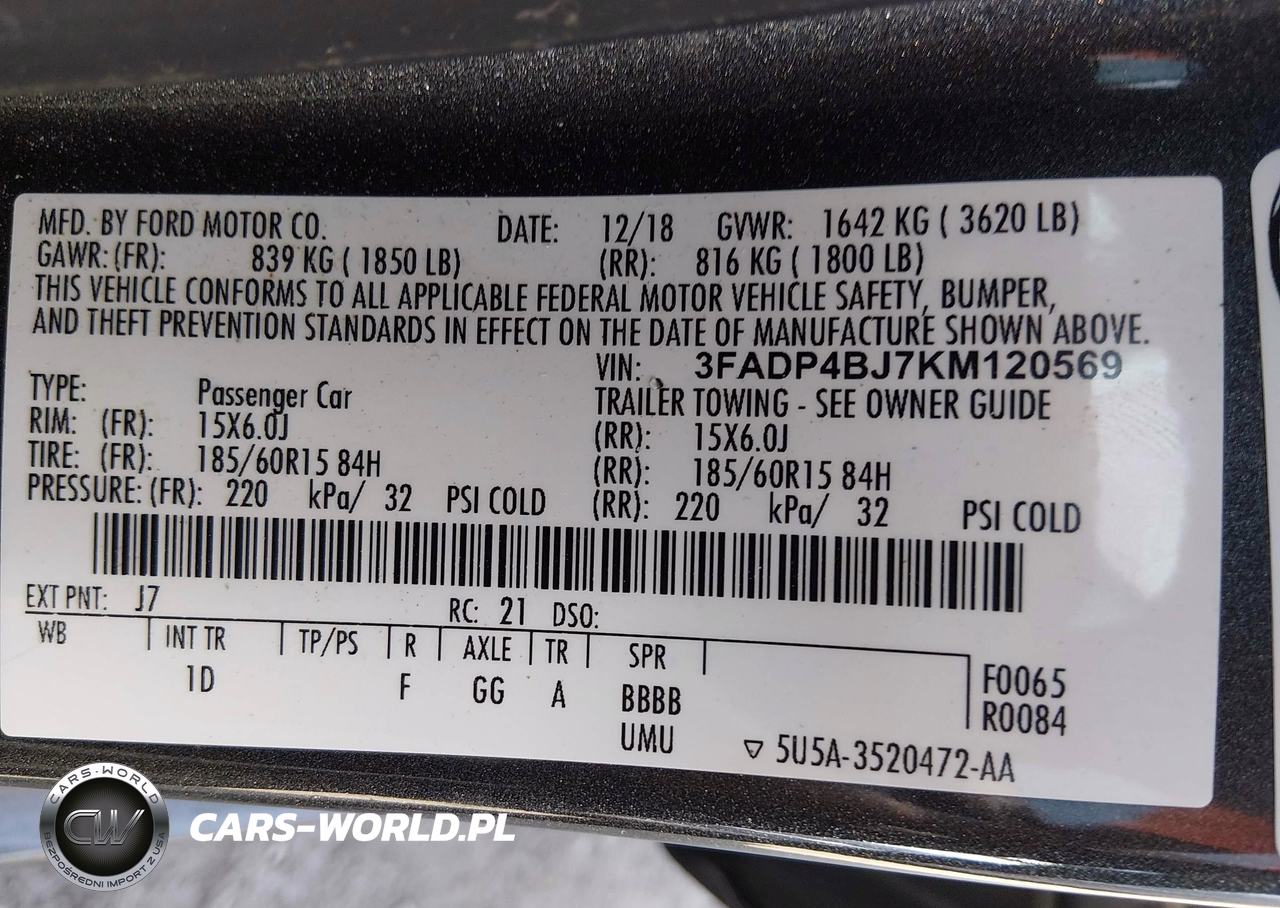 2019 Ford Fiesta Se VIN:3FADP4BJ7KM120569 - 9