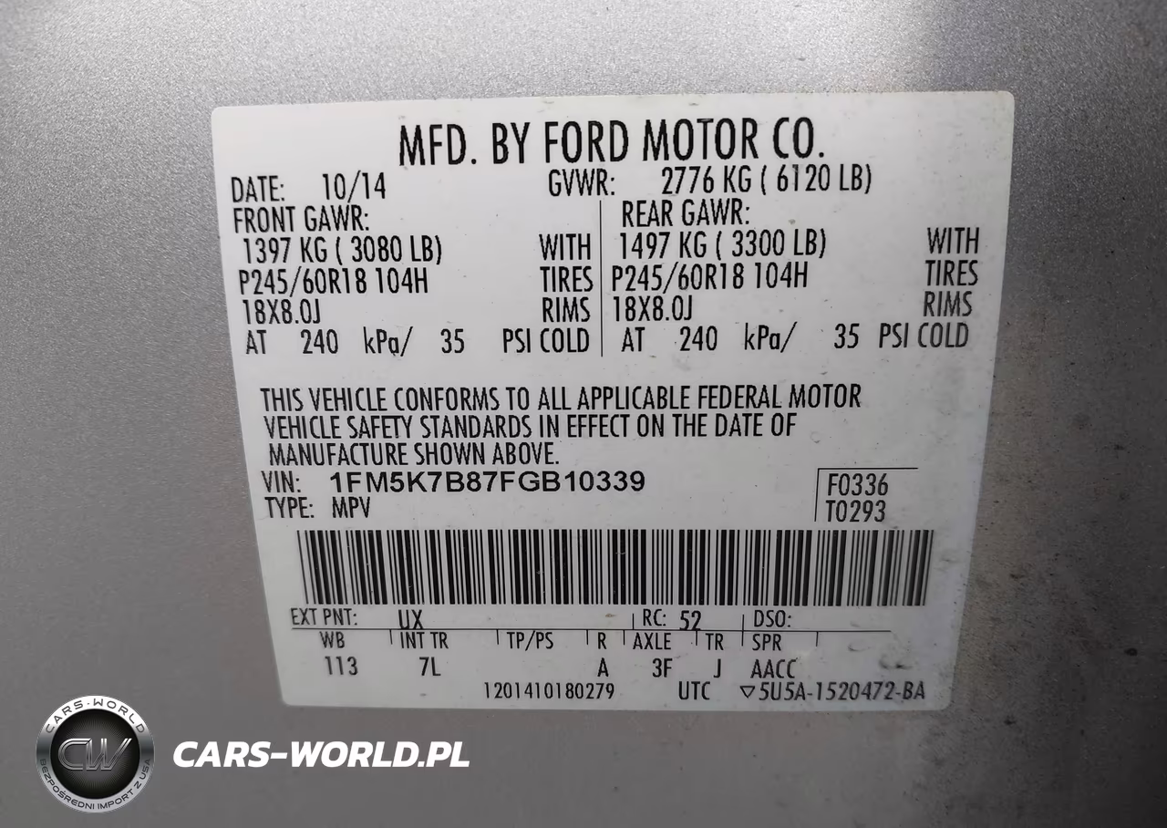 2015 Ford Explorer VIN:1FM5K7B87FGB10339 - 9