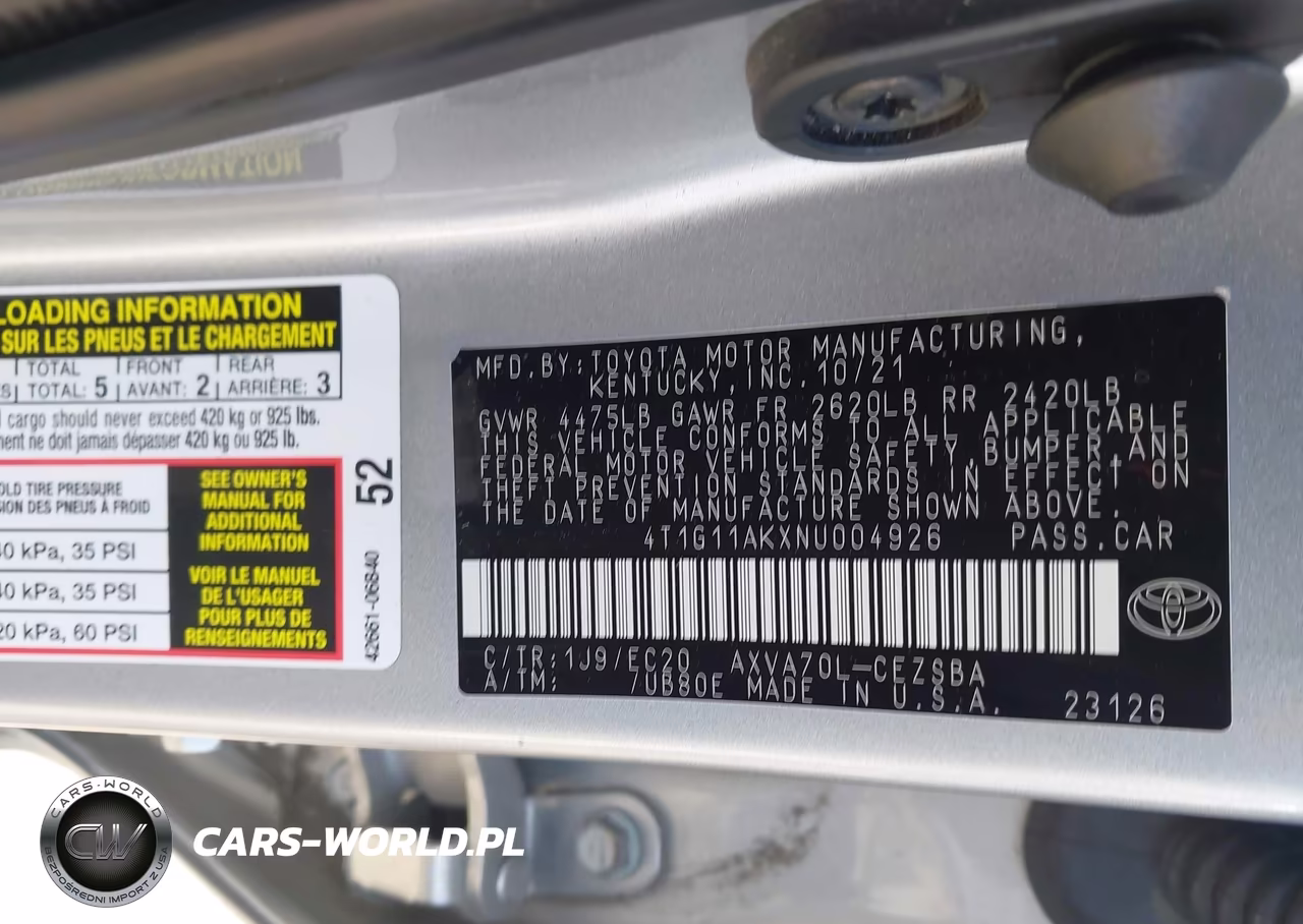 2022 Toyota Camry Se Nightshade Edition VIN:4T1G11AKXNU004926 - 9