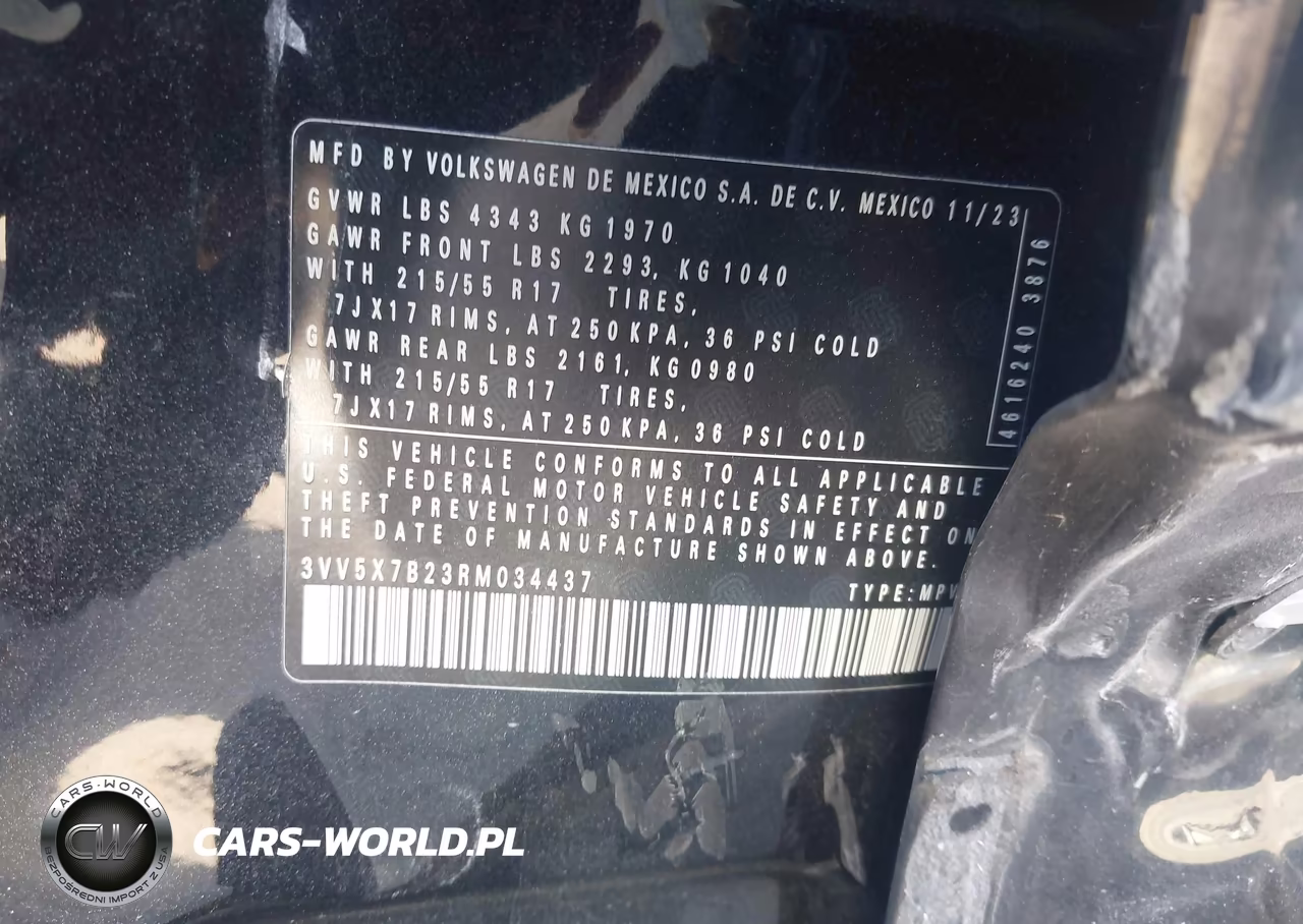 2024 Volkswagen Taos 1.5T S VIN:3VV5X7B23RM034437 - 9