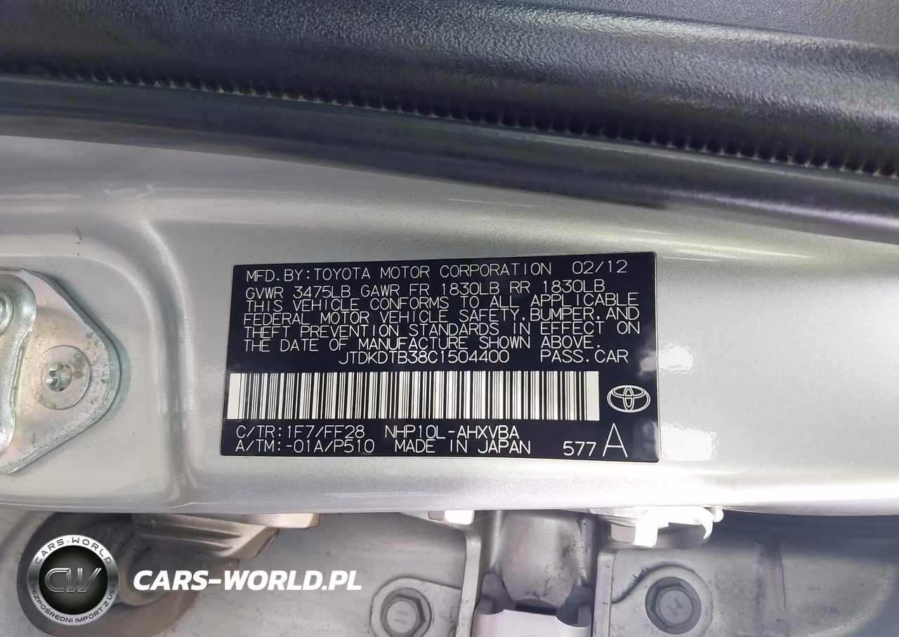 2012 Toyota Prius C Two VIN:JTDKDTB38C1504400 - 9